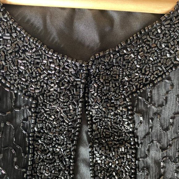 Vintage 80s Stenay 100% Silk Black Beaded Evening Opera Jacket - Picture 11 of 13
